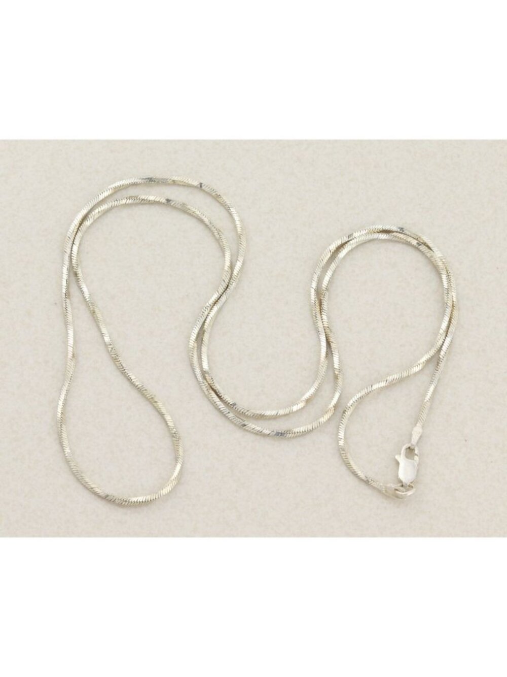 Sterling Silver Long Square Twist Chain Shiny Necklace 24 1/2" inch